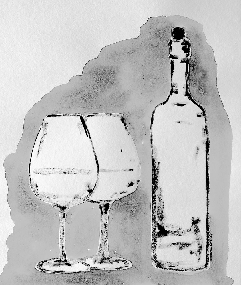 Elegante bodegón con vino de Santhosh ch
