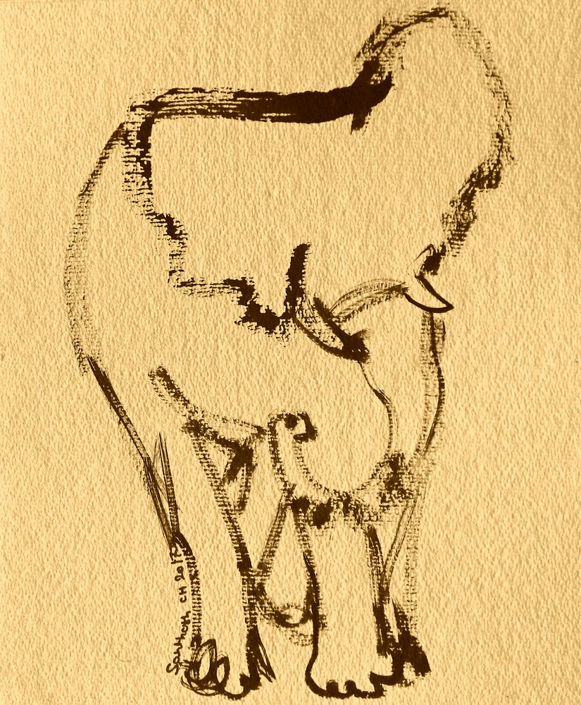 Dibujo expresivo de elefante de Santhosh ch