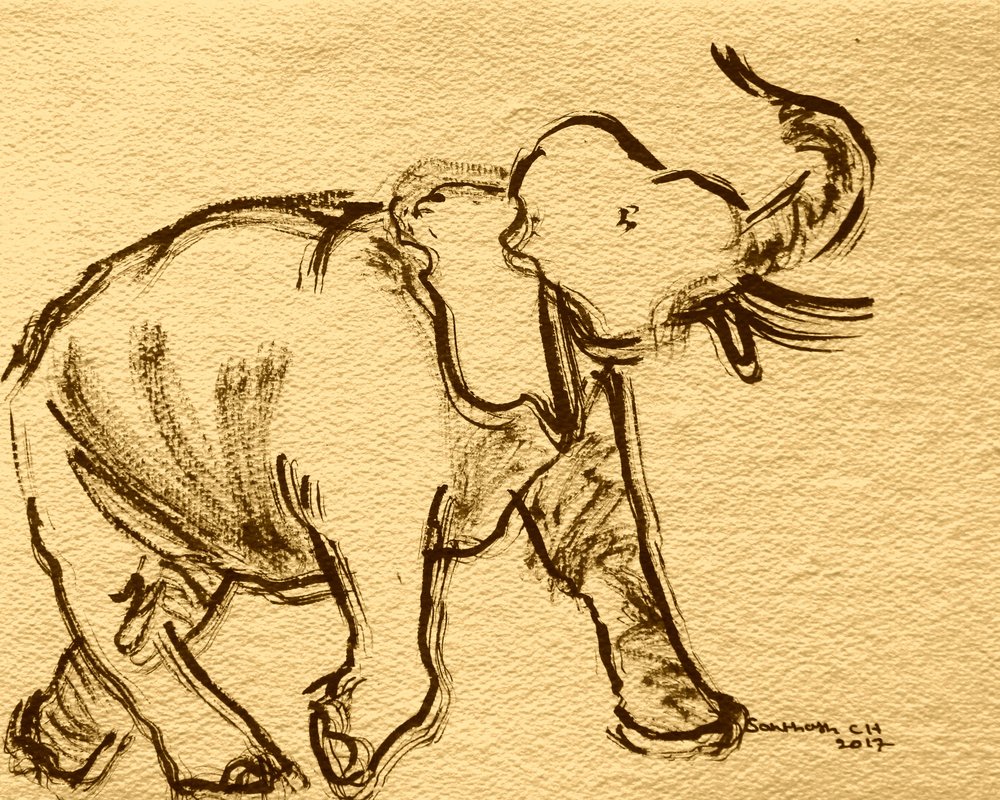 Boceto expresivo de elefante de Santhosh ch