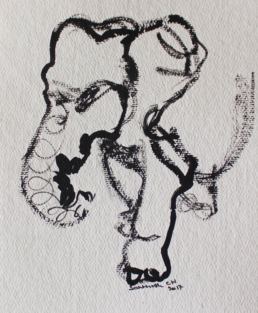 Dibujo lineal expresivo de Santhosh ch