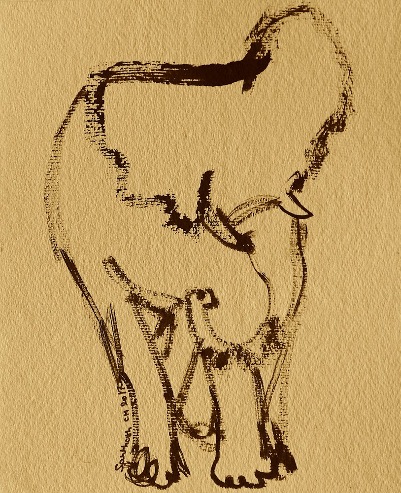 Elefante gentil a tinta de Santhosh ch