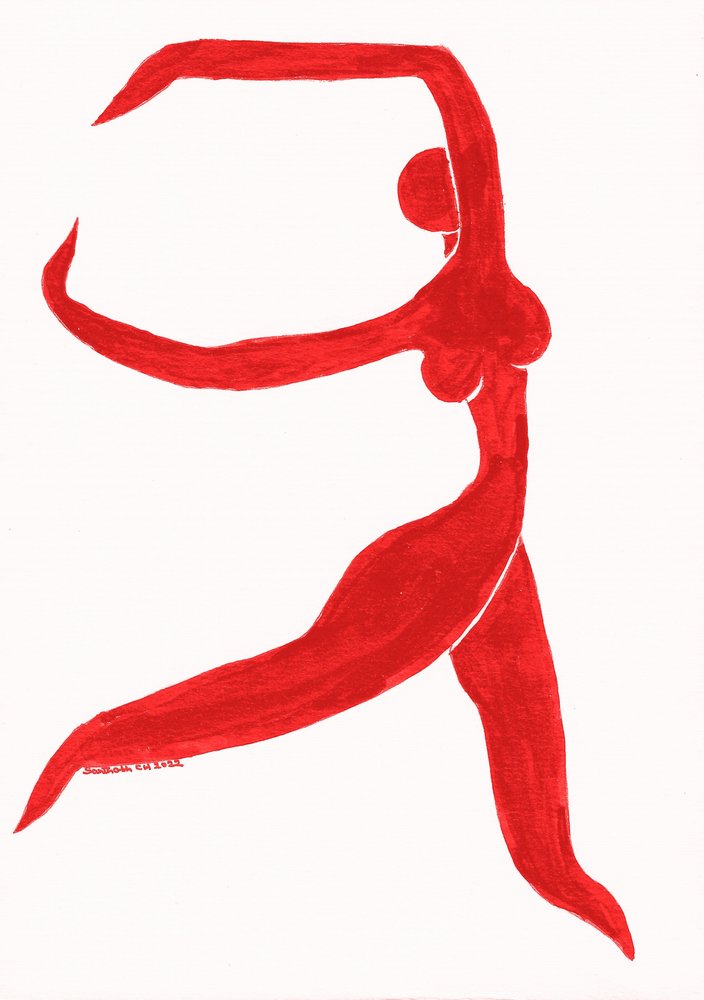 Graciosa bailarina roja de Santhosh ch