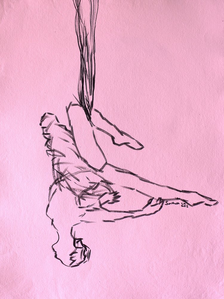 Bailarina aérea invertida de Santhosh ch
