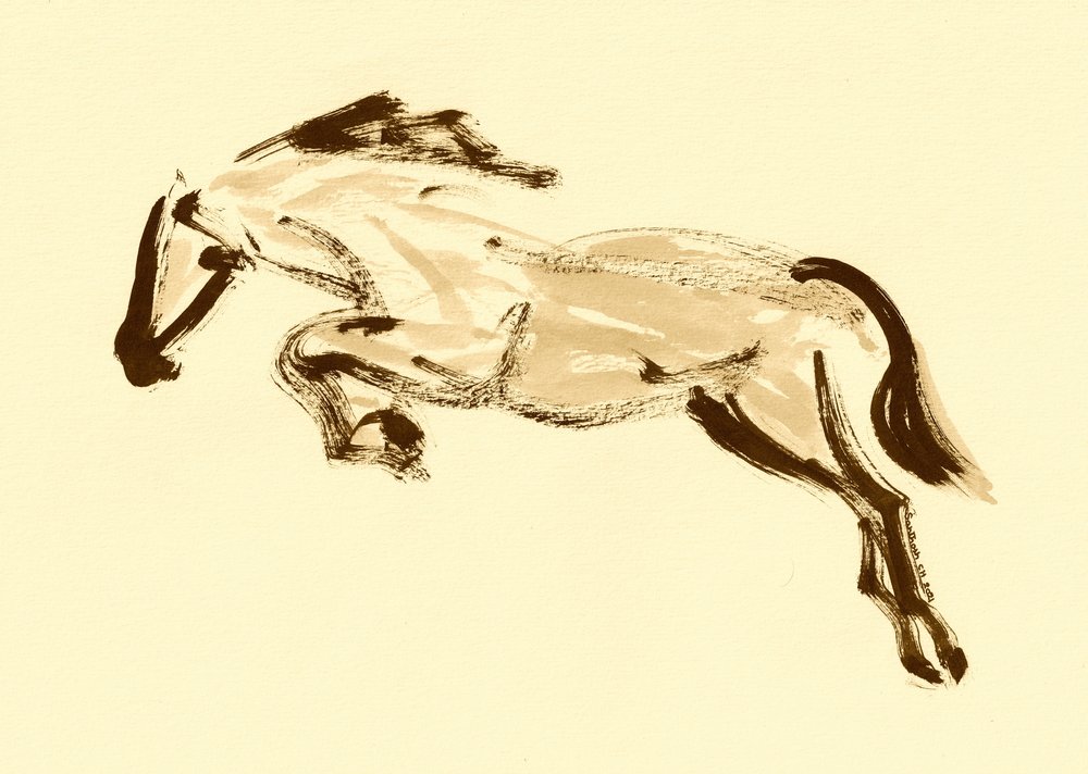 Caballo sepia saltando de Santhosh ch