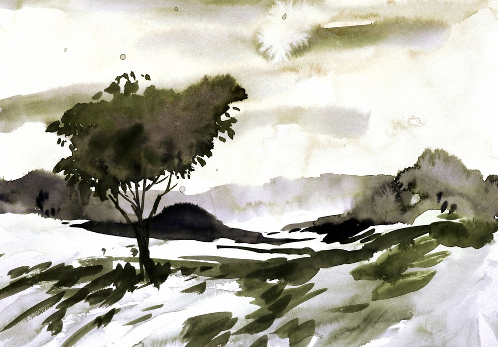 Paisaje de Lone Tree de Santhosh ch