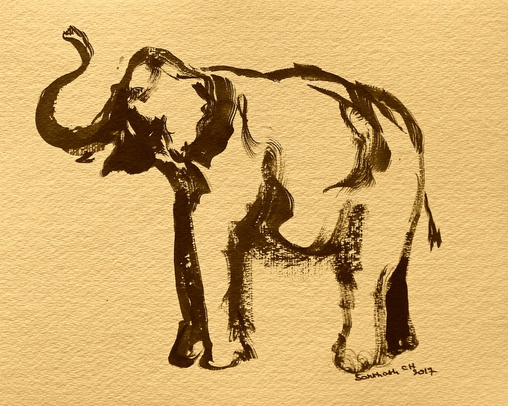 Boceto de elefante majestuoso de Santhosh ch