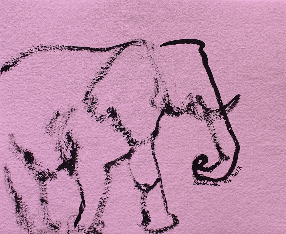 Elefante rosa minimalista de Santhosh ch