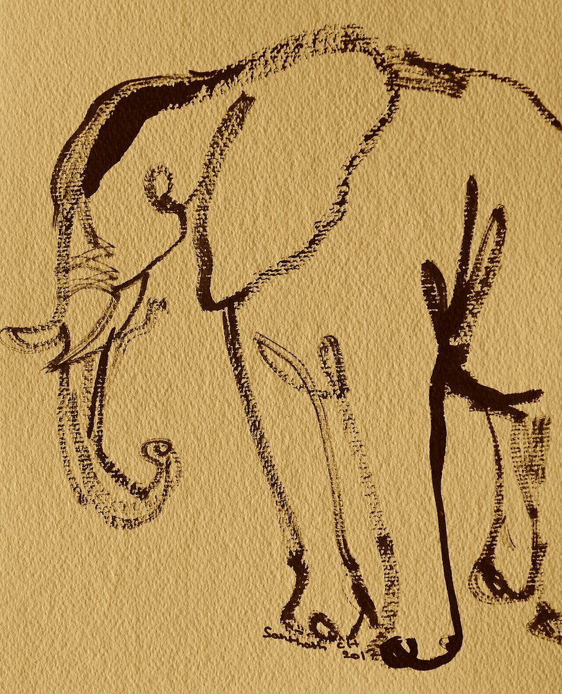 Boceto minimalista de elefante de Santhosh ch