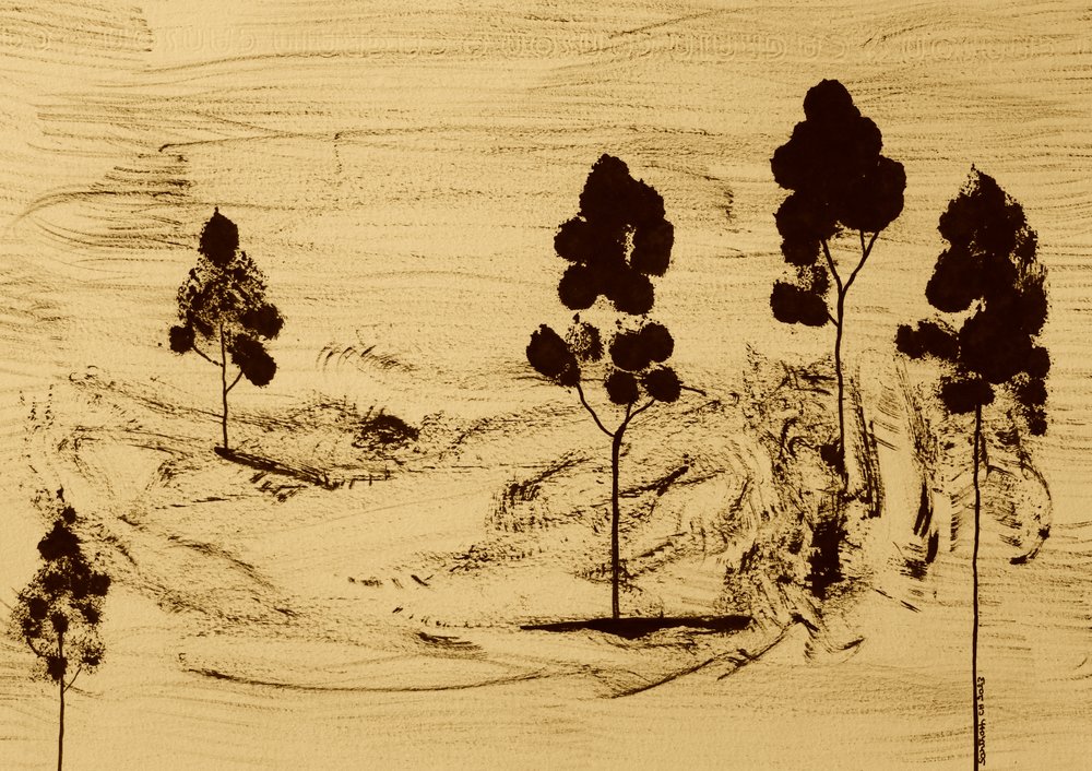 Paisaje minimalista en sepia de Santhosh ch