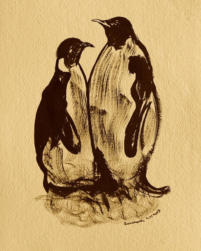 Retrato familiar de pingüinos de Santhosh ch