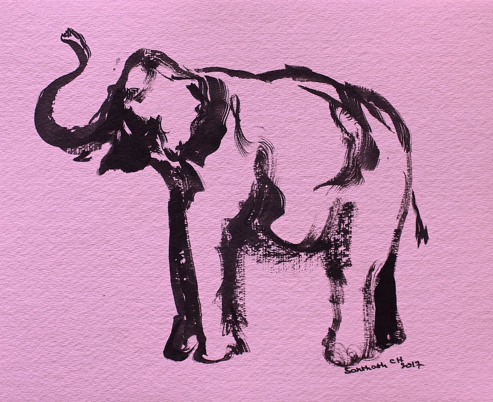 Tinta de elefante rosa de Santhosh ch