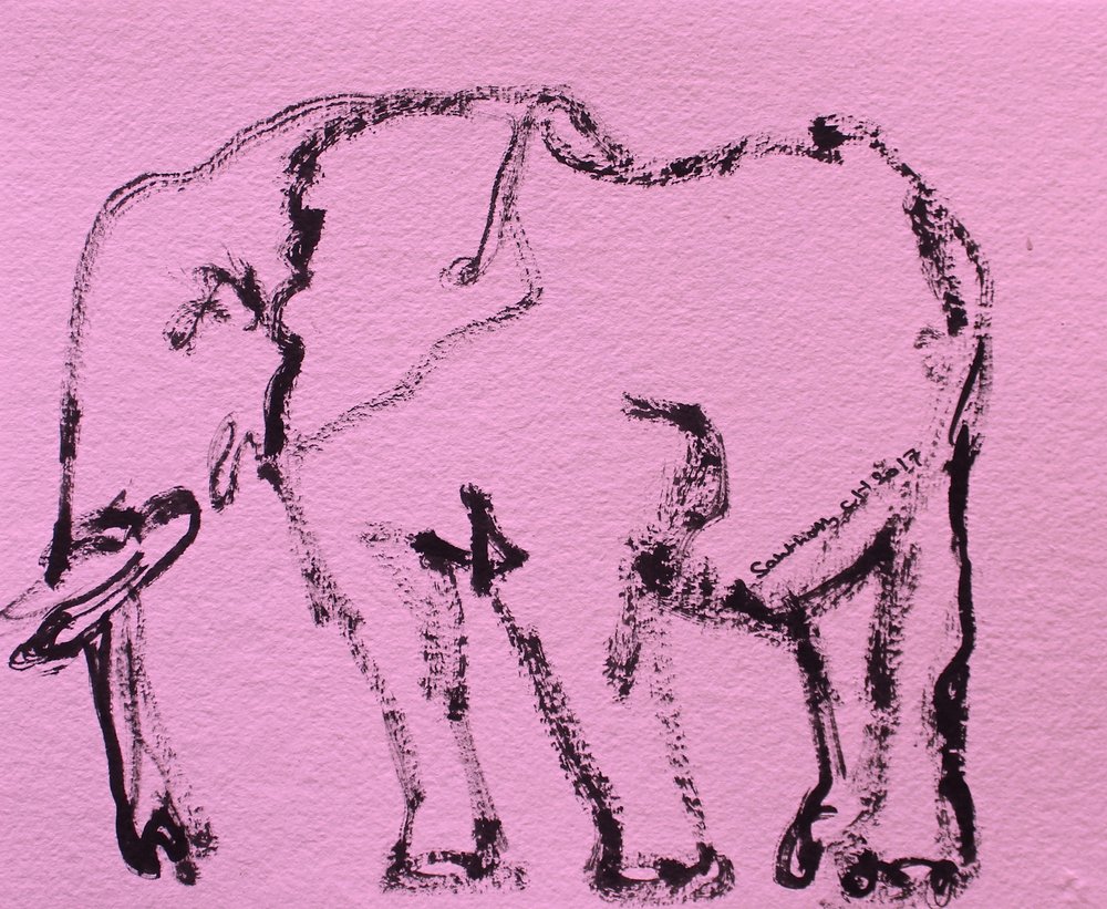 Boceto de elefante rosa de Santhosh ch