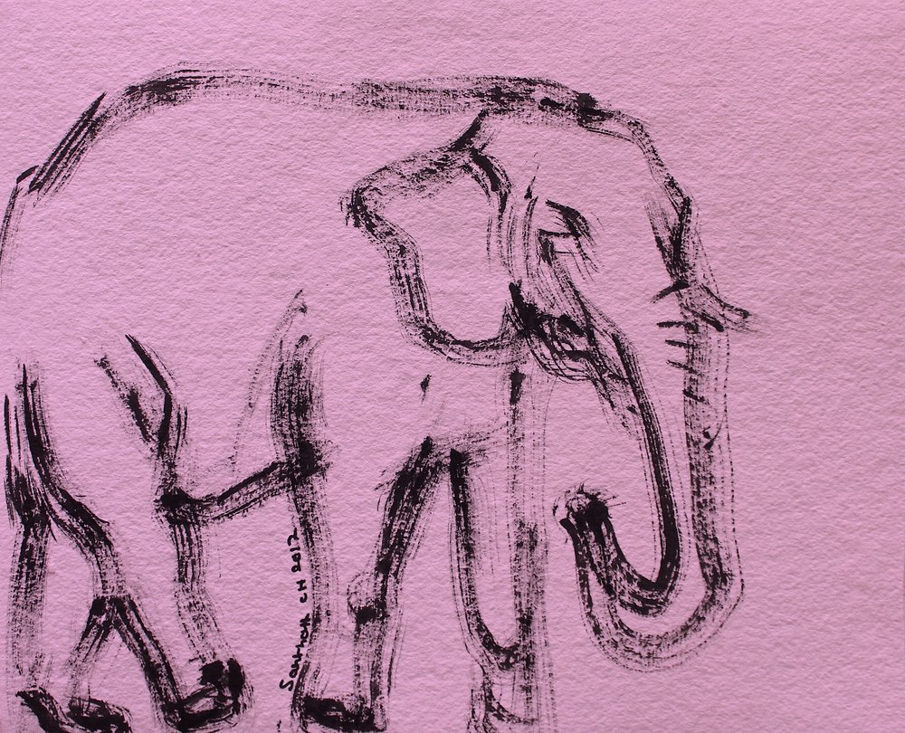 Boceto de elefante rosa de Santhosh ch