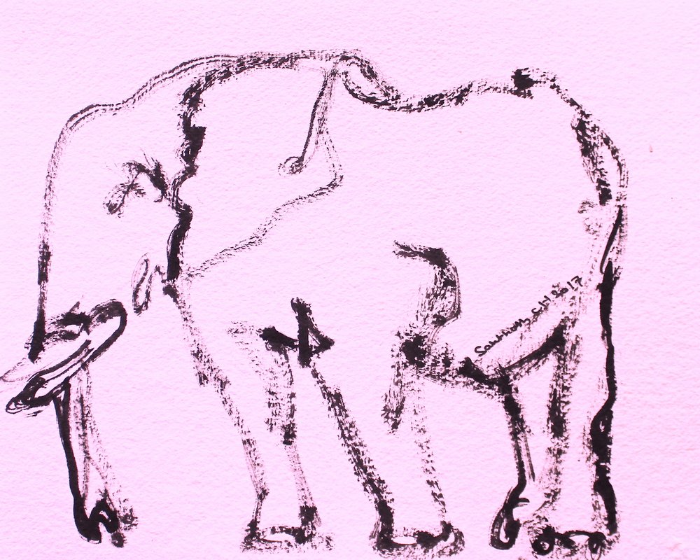 Boceto de un elefante rosa de Santhosh ch