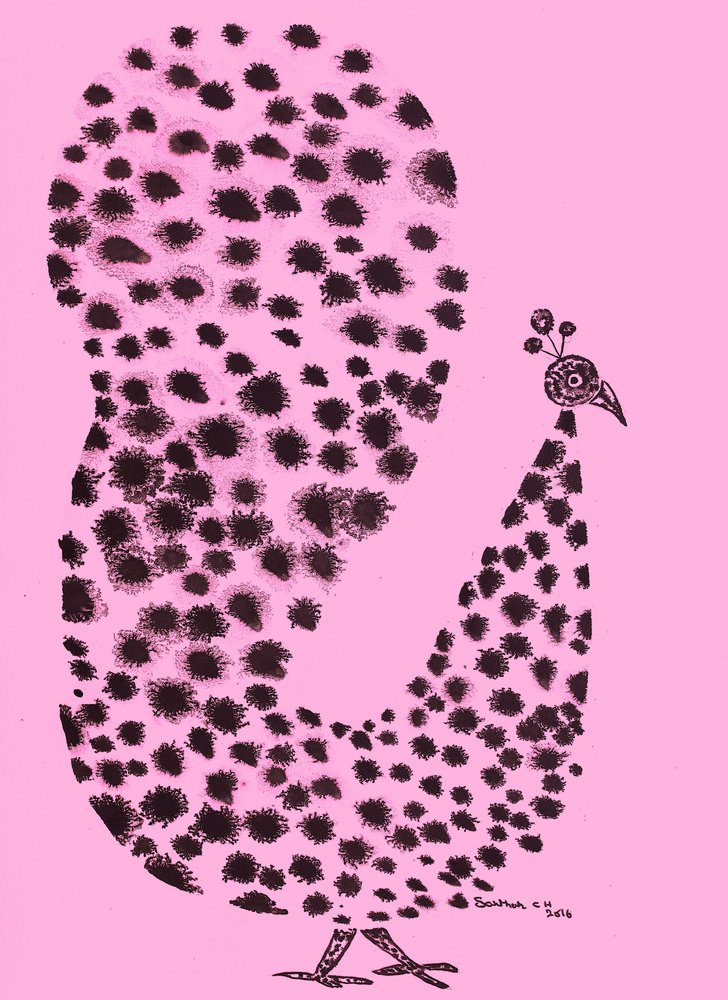 Pavo real rosa moteado de Santhosh ch
