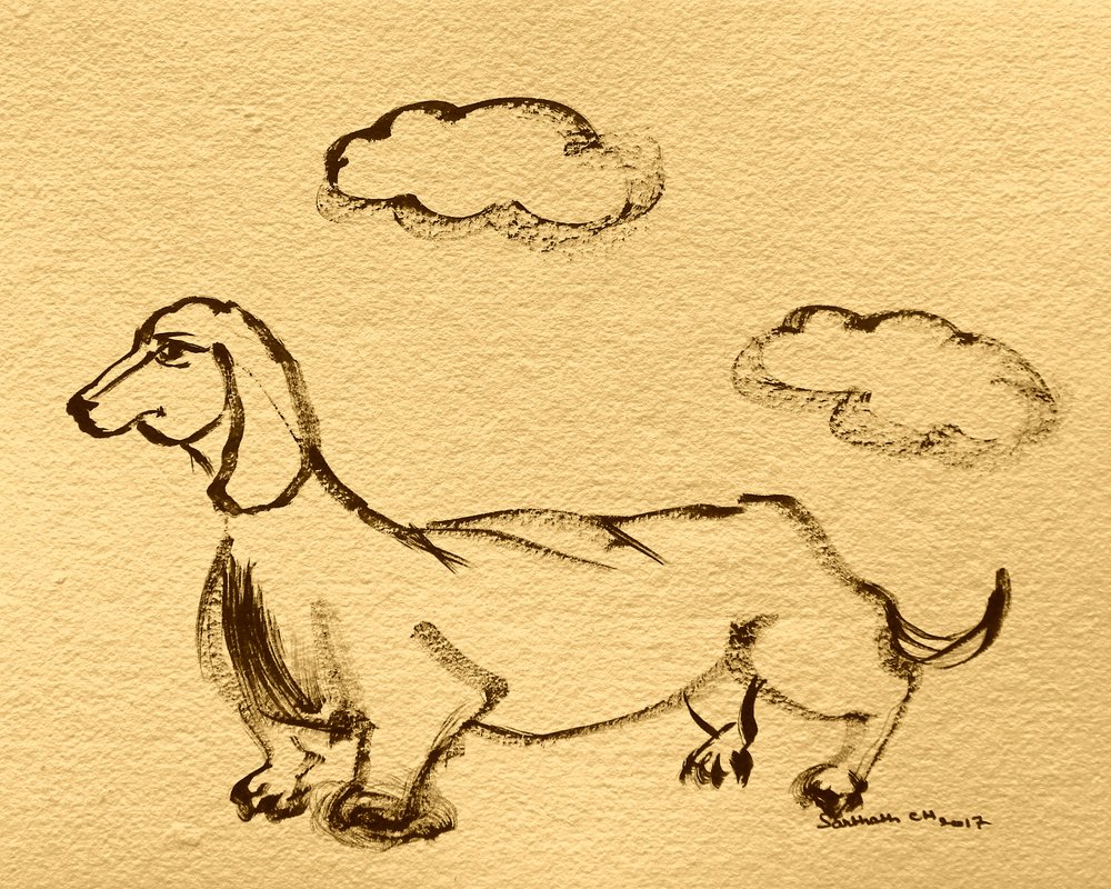 Boceto juguetón de perro salchicha de Santhosh ch