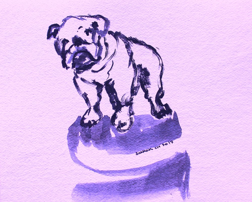 Boceto de bulldog morado de Santhosh ch