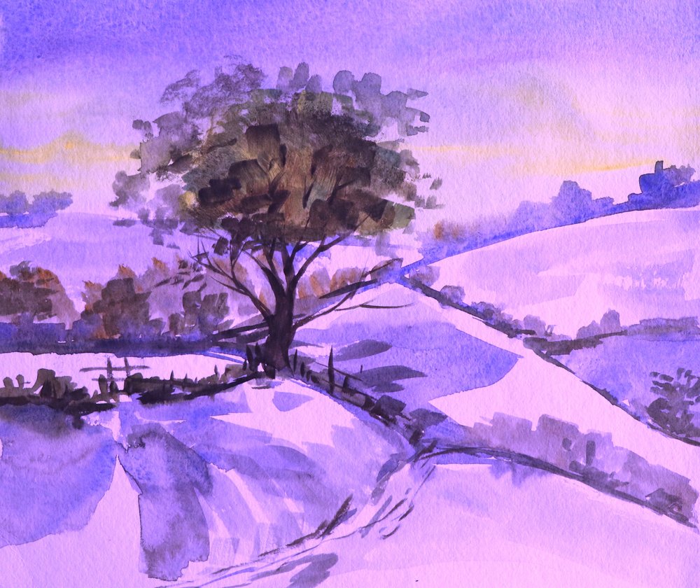 Paisaje invernal púrpura de Santhosh ch