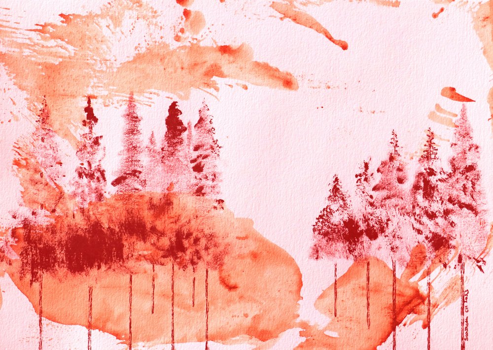 Serenidad del Bosque Rojo de Santhosh ch