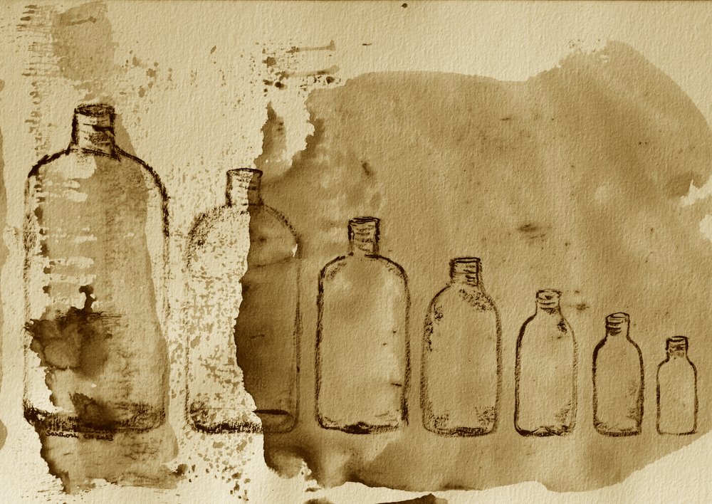 Botellas rústicas en sepia de Santhosh ch