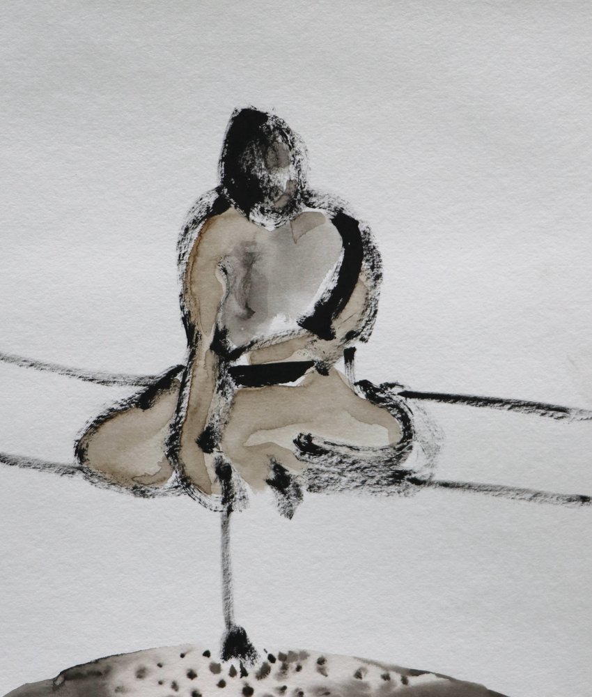 Boceto de meditación samurái de Santhosh ch