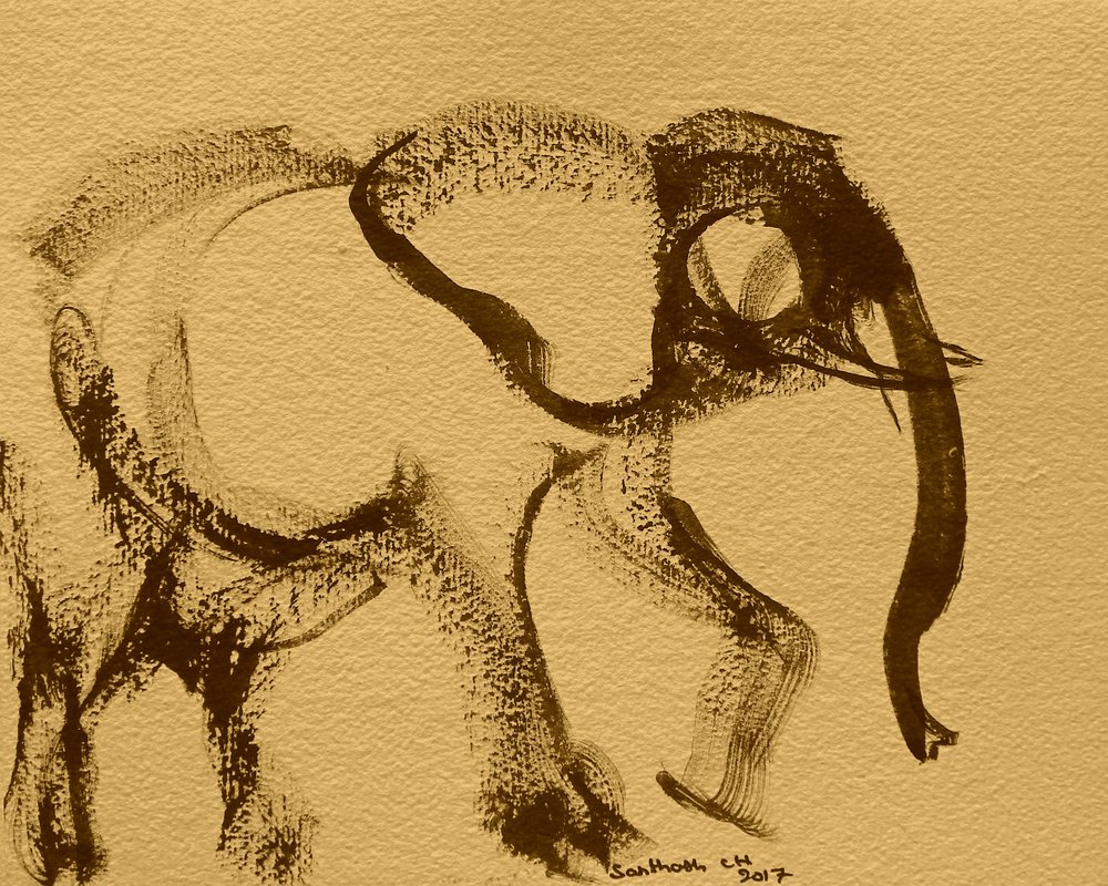 Gesto de elefante en sepia de Santhosh ch