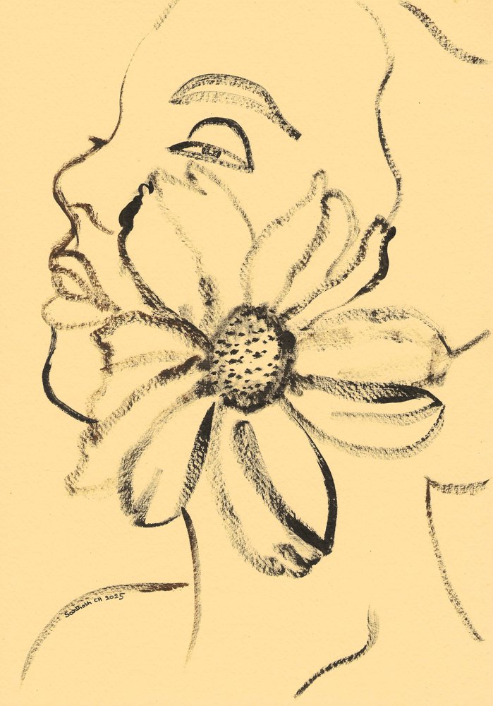 Rostro floral sereno de Santhosh ch