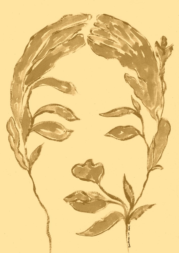 Rostro floral sereno de Santhosh ch