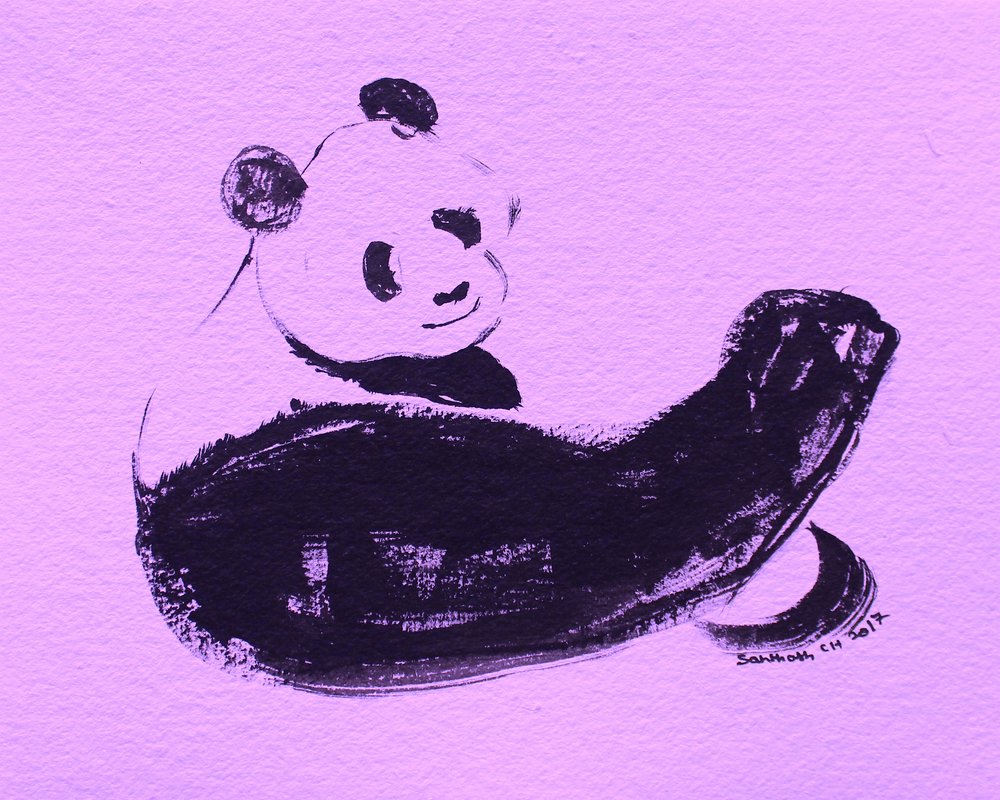Panda fuerte mostrando los músculos de Santhosh ch