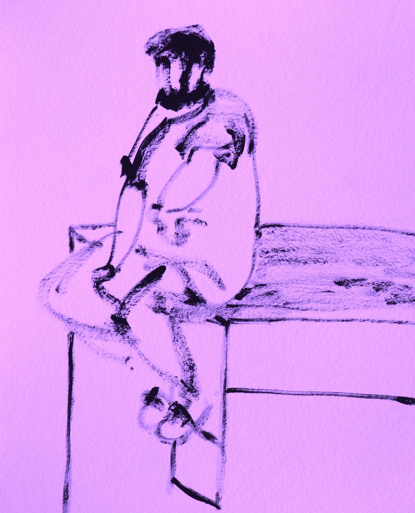 Figura sentada en actitud pensativa de Santhosh ch