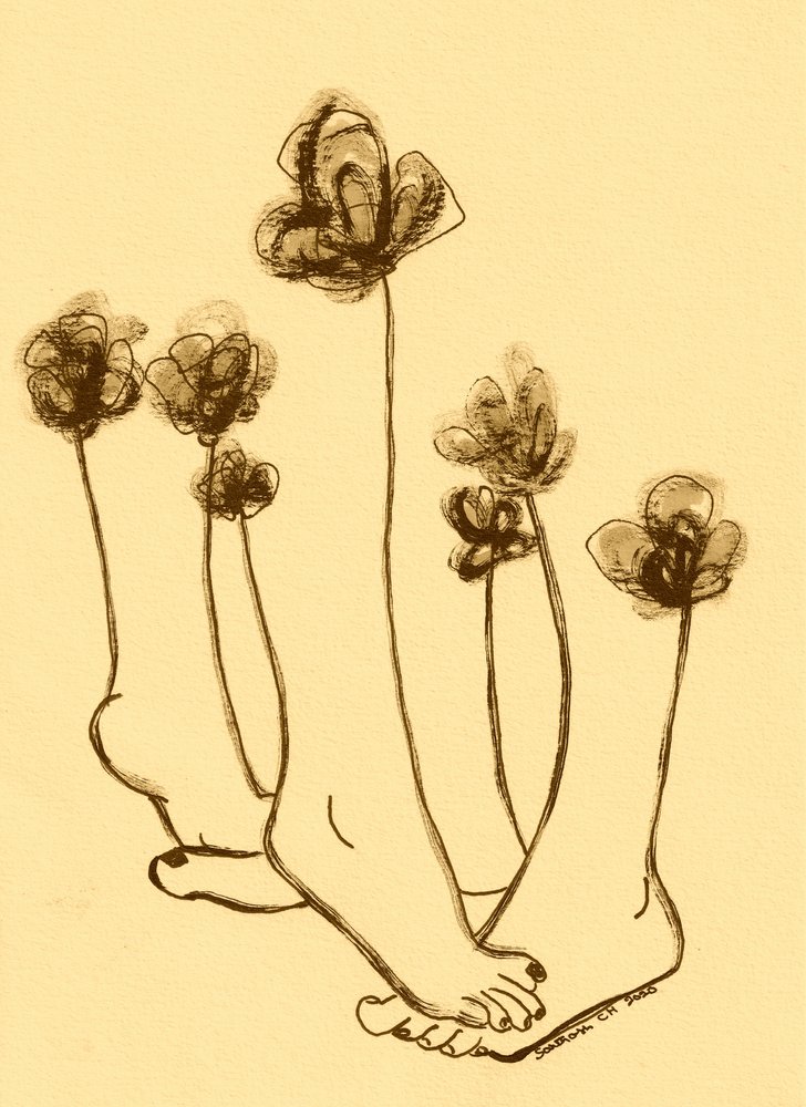 Caprichosas flores con pies de Santhosh ch