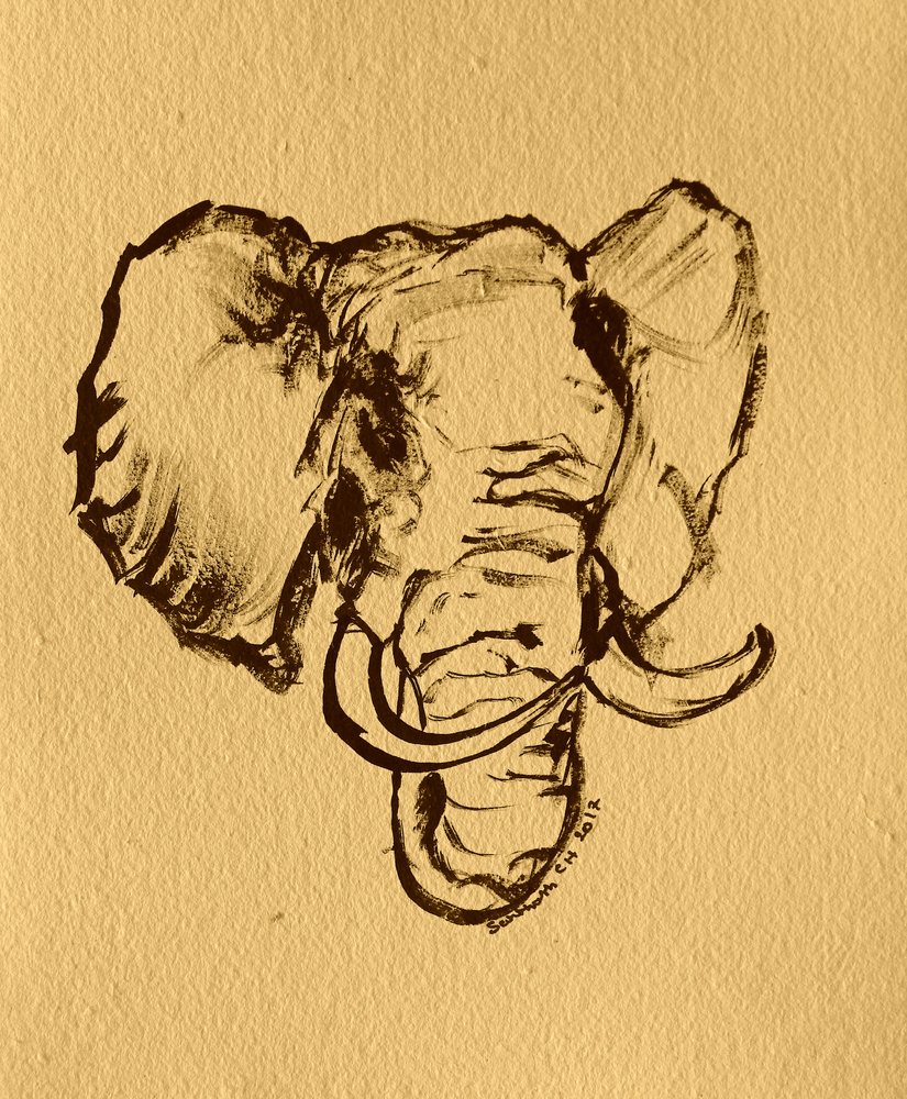 Boceto de elefante salvaje de Santhosh ch