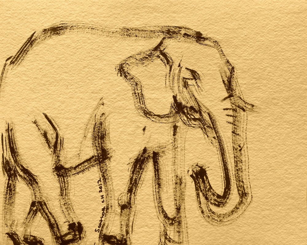 Boceto de elefante salvaje de Santhosh ch