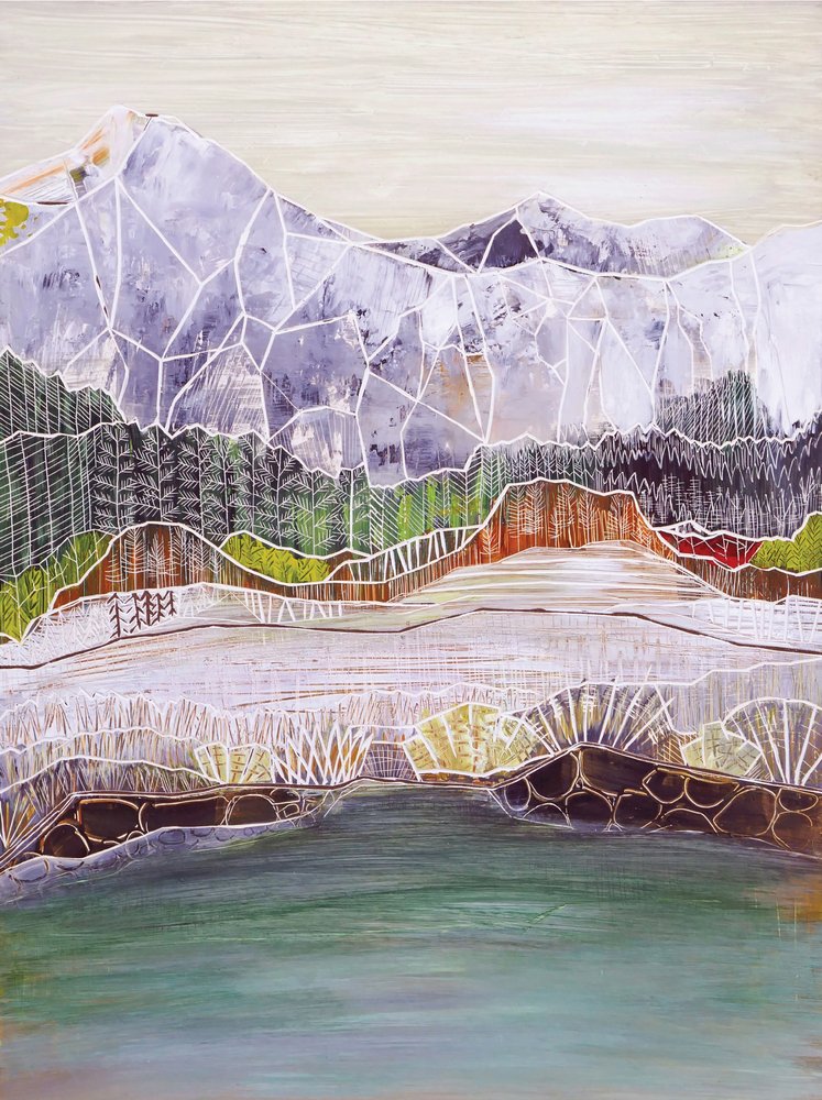 Lago de montaña geométrico de Sarah Fitzgerald