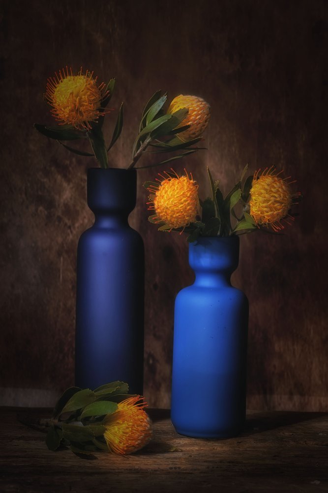 Flores de naranja en azul de Saskia Dingemans