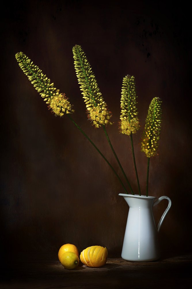 Flores amarillas y limones de Saskia Dingemans