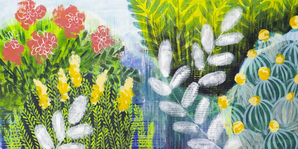 Flores de jardín coloridas de Shelley Hampe