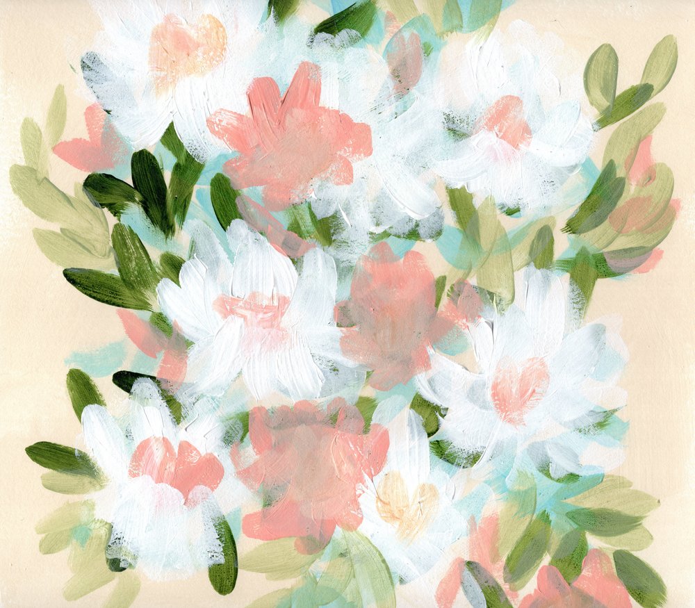 Abstracto floral en tonos pastel de Shelley Hampe