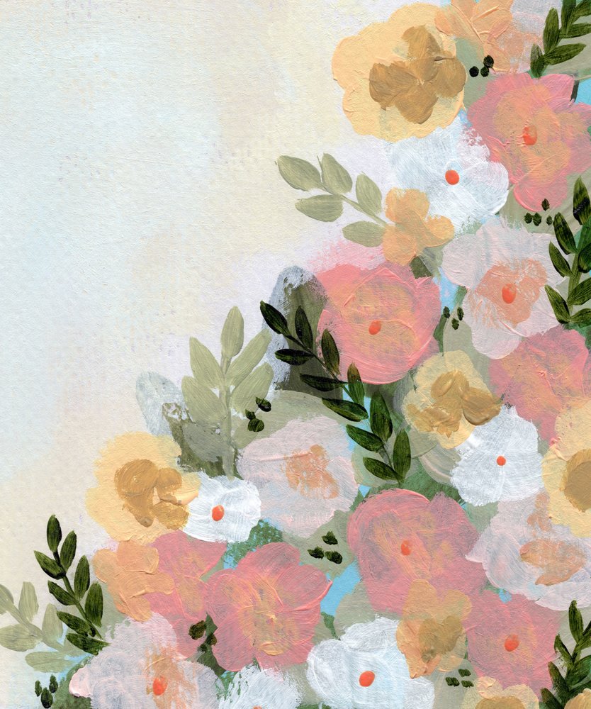 Suaves flores en tonos pastel de Shelley Hampe
