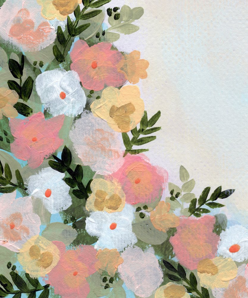 Suaves flores en tonos pastel de Shelley Hampe