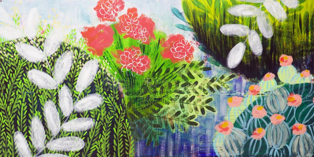 Vibrante escena de jardín de Shelley Hampe
