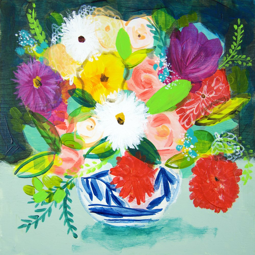 Flores pintadas vibrantes de Shelley Hampe