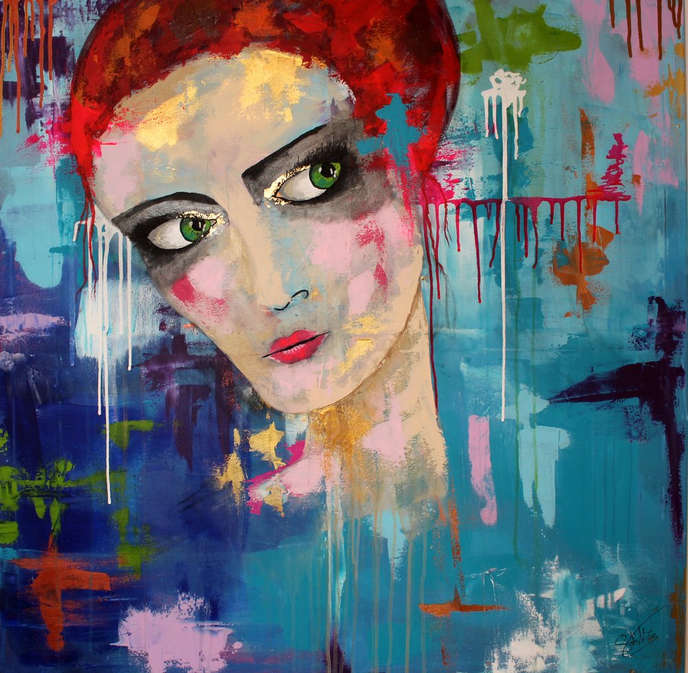 Retrato expresivo de una mujer pelirroja de Sofia Toborg