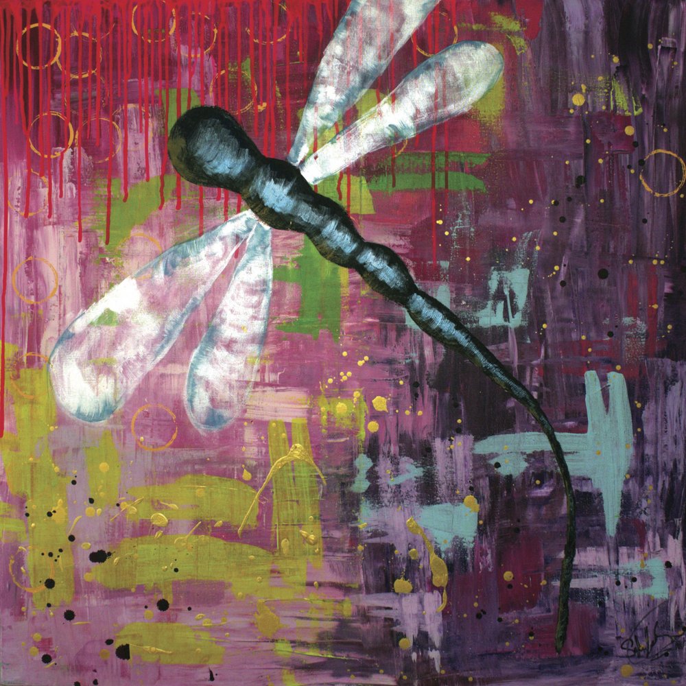 Libélula abstracta llena de colorido de Sofia Toborg
