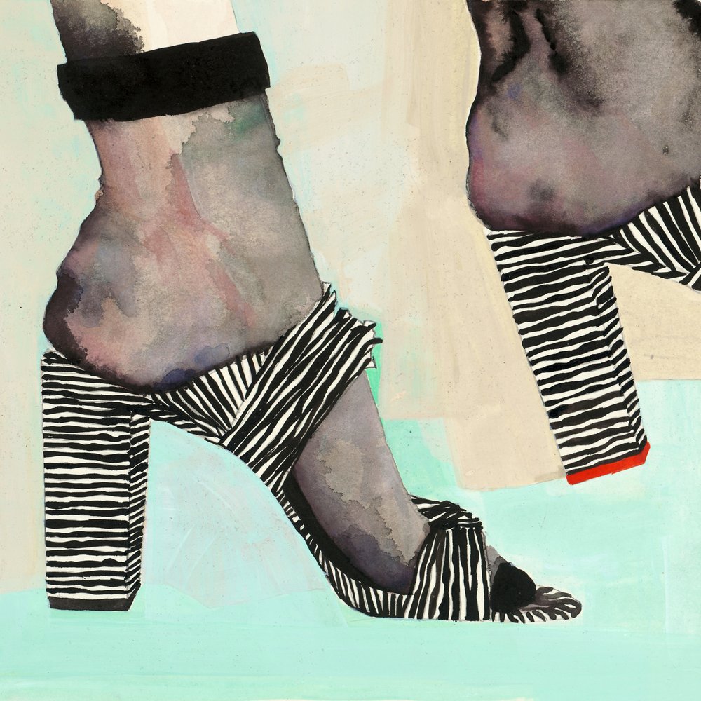 Zapatos de tacón con estampado de cebra de Sophia Novosel