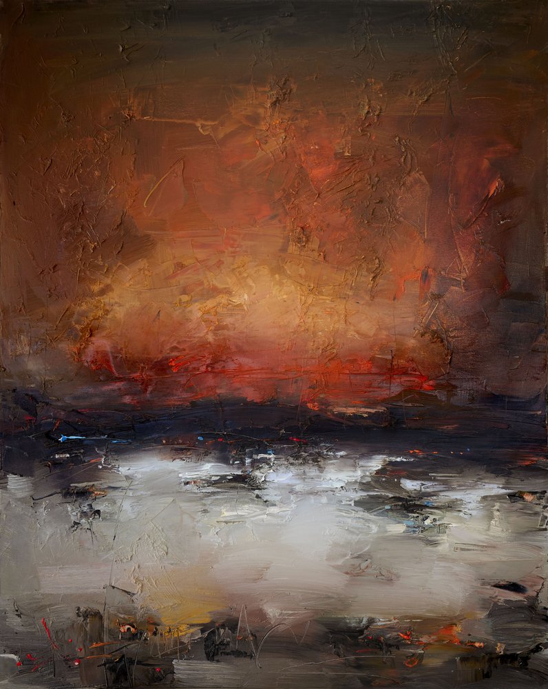 Paisaje abstracto y ardiente de Stanislav Lazarov