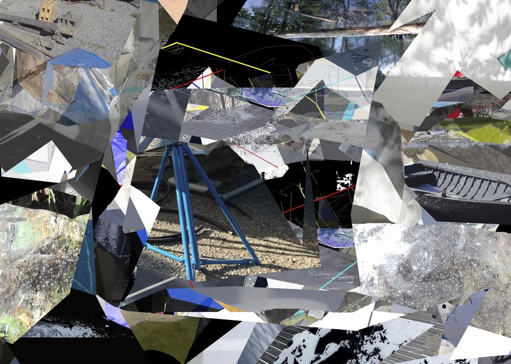 Collage urbano geométrico de Stefan Fransson