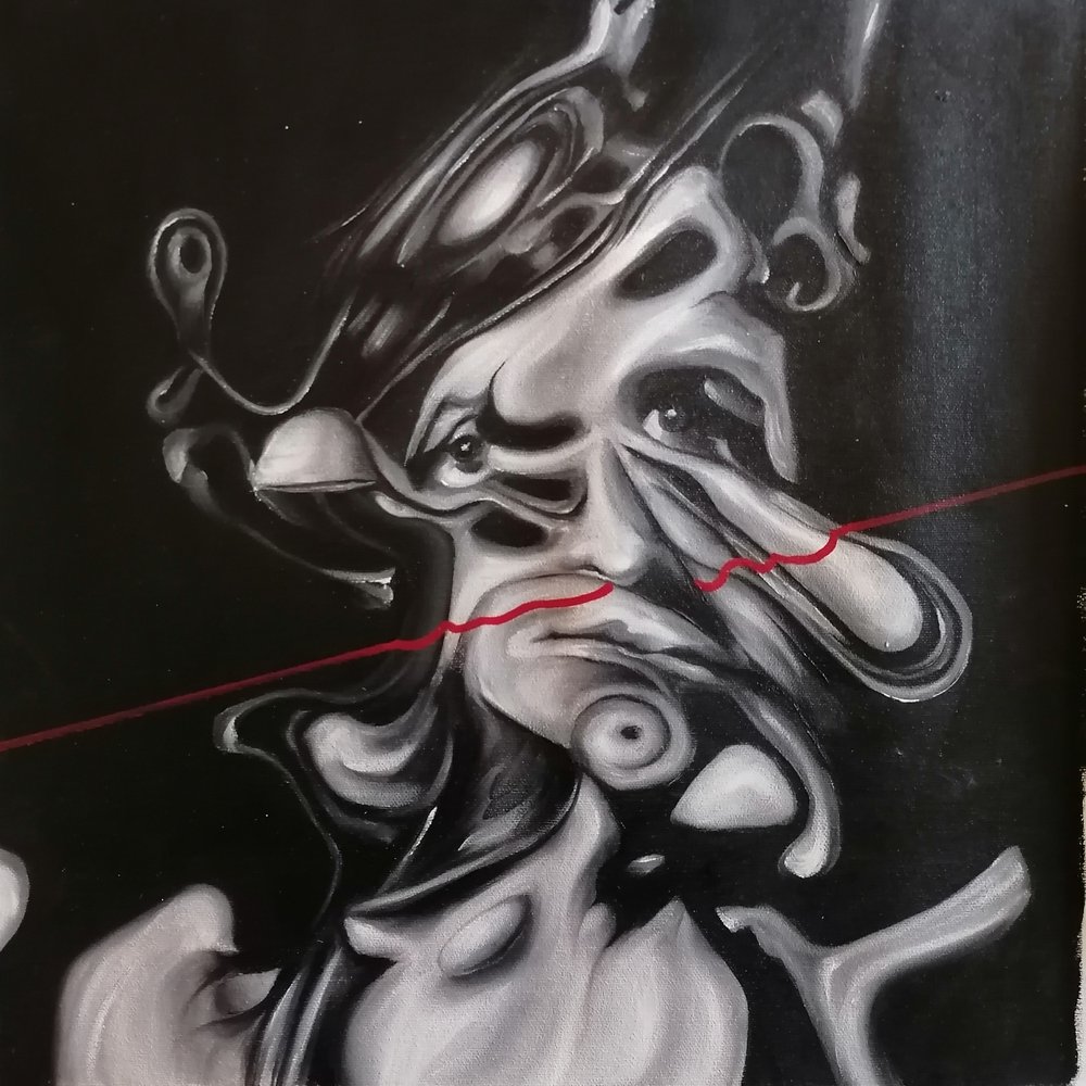 Retrato surrealista oscuro de Stefano Mazzolini