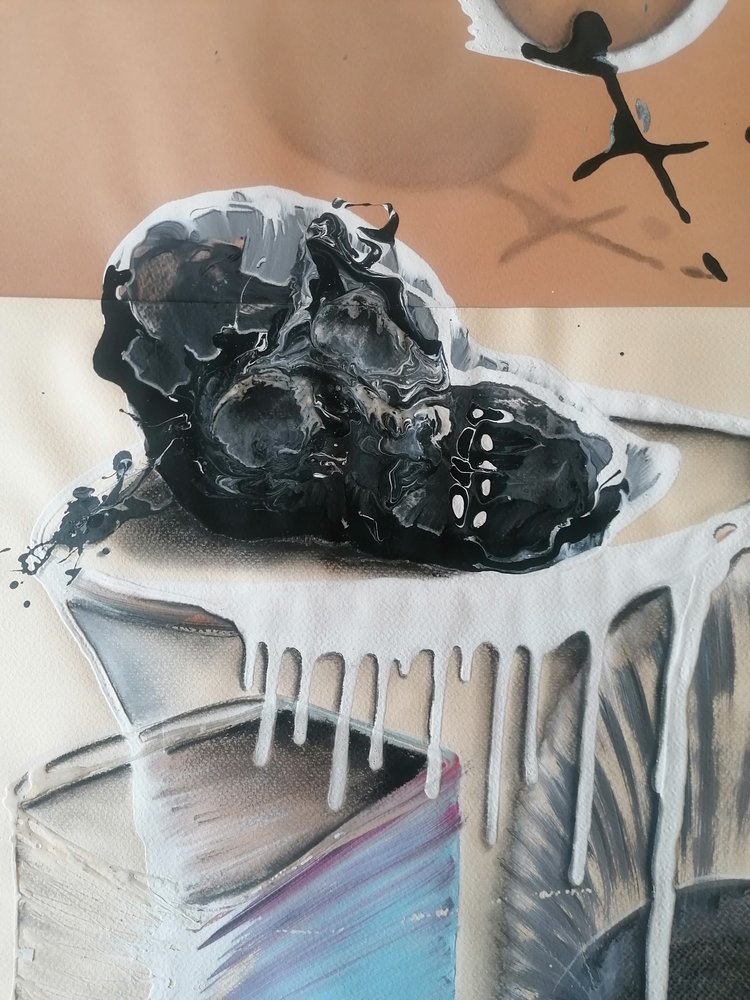 Cráneo surrealista oscuro de Stefano Mazzolini