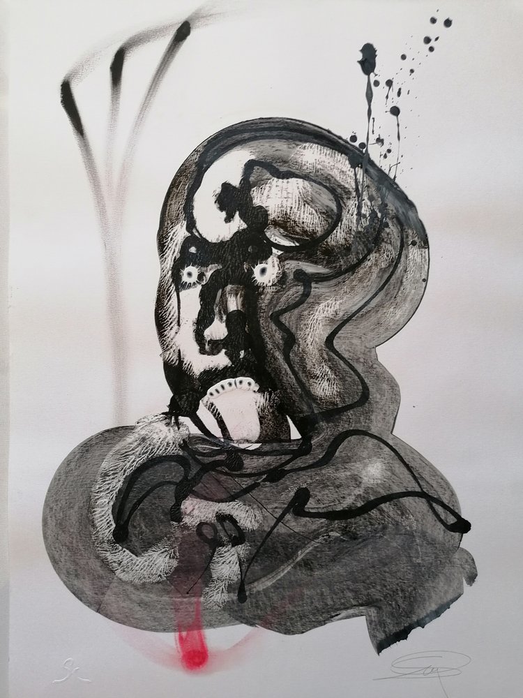 Rostro abstracto atormentado de Stefano Mazzolini